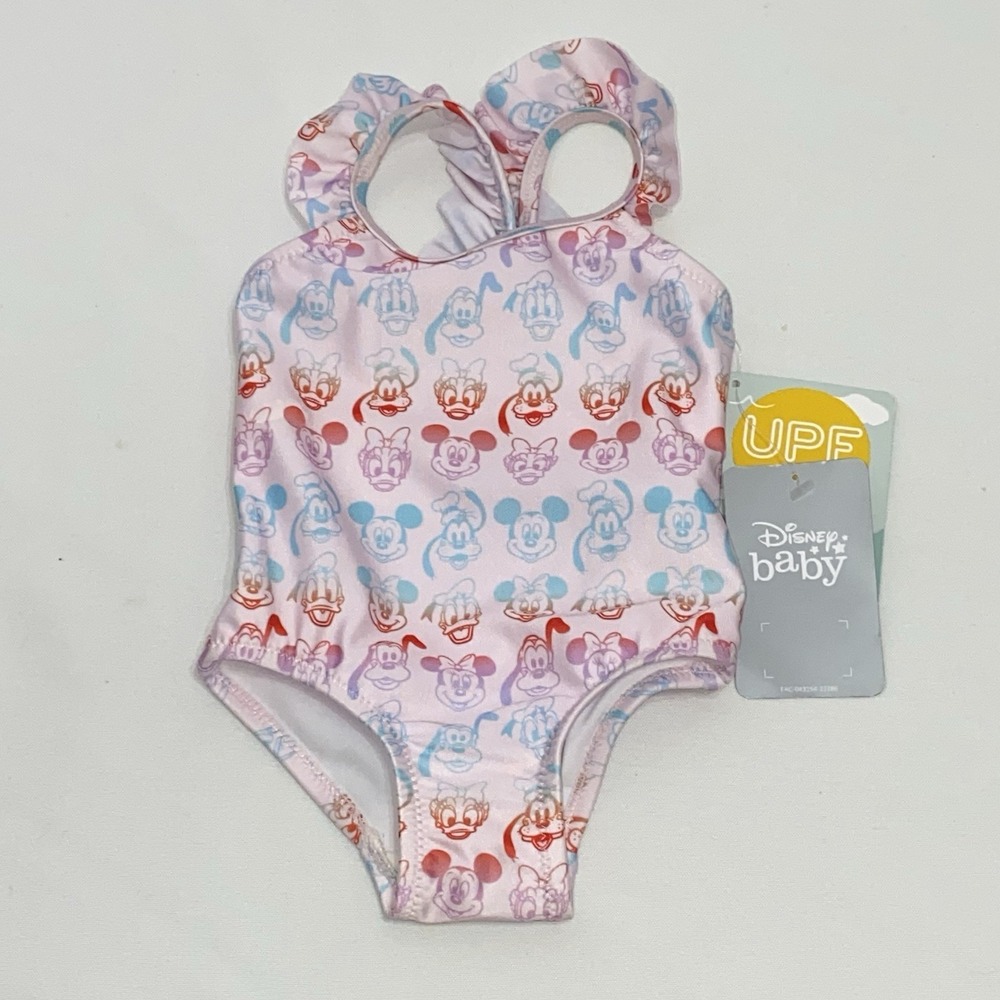 Disney Mickey and Friends One Piece‎ Swimsuit Multicolor Infant Girls 0-3 Months